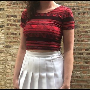 American Apparel red & black crop top